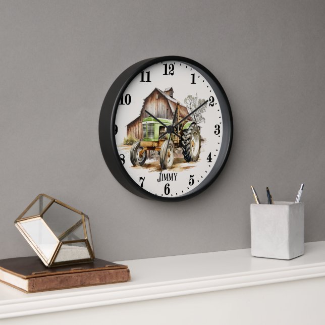 Reloj Amantes de tractores de Guay boys añaden nombre (Oficina)