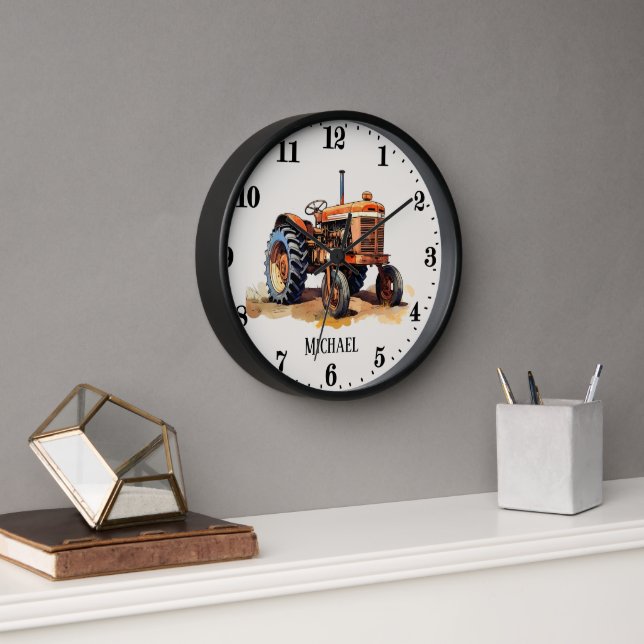 Reloj Amantes de tractores de Guay boys añaden nombre (Oficina)