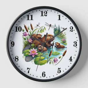 Reloj Amantes del castor de los animales de los bosques