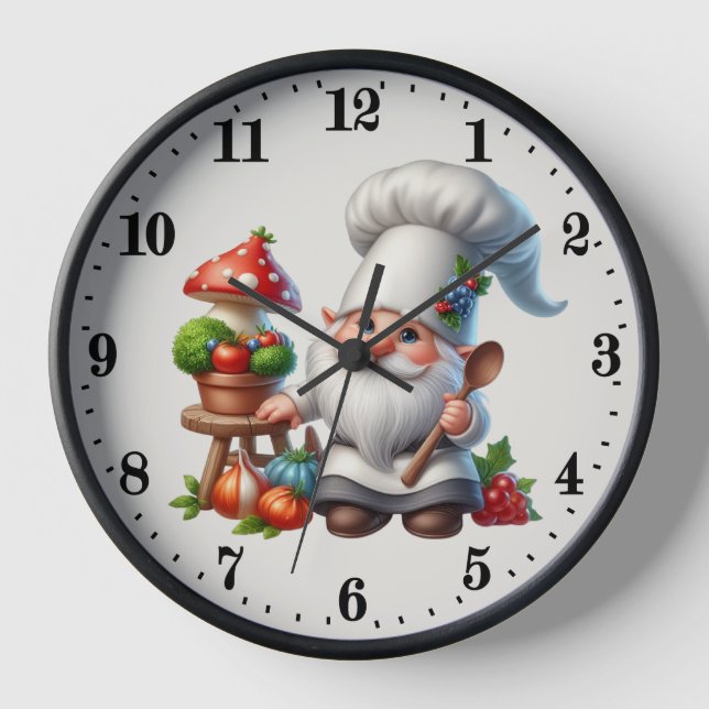 Reloj Amantes del chef de Cute gnome (Anverso)