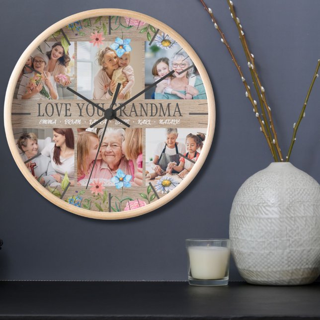 Reloj AMAR ABUELO Nombre personalizado Collage de fotos  (Subido por el creador)