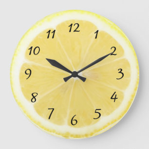 Reloj amarillo de la cocina del limón