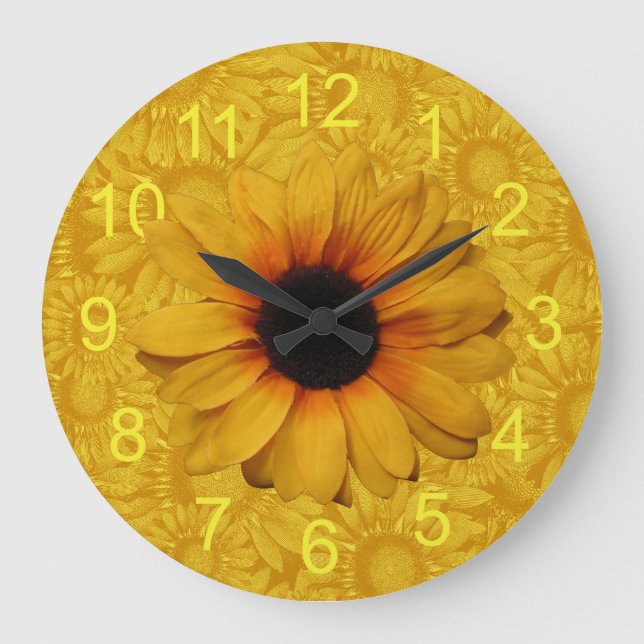 Reloj amarillo hermoso de los girasoles (Anverso)