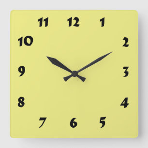 Reloj amarillo pastel modificable