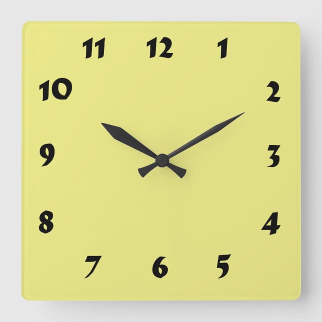 Reloj amarillo pastel modificable (Anverso)