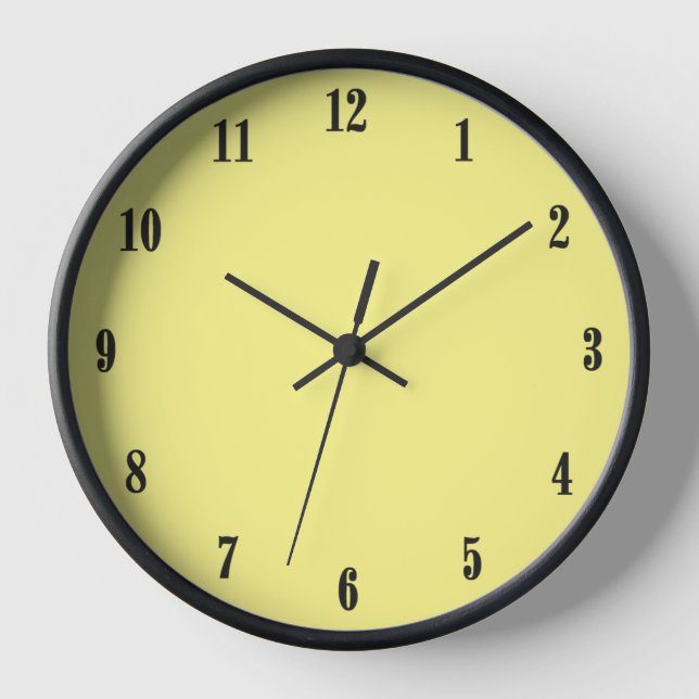 Reloj Amarillo sólido con fuentes negras (Anverso)