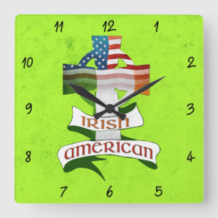 Reloj americano irlandés del cuadrado de la cruz