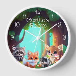 Reloj Amigos de Cute Woodland zorro zorrillo raccoon ven