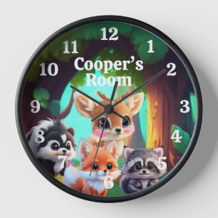 Reloj Amigos de Cute Woodland zorro zorrillo raccoon ven