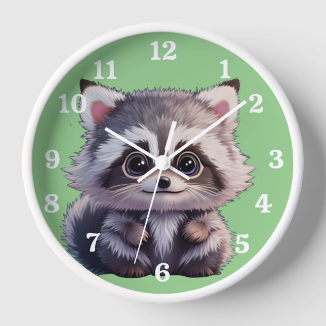 Reloj Amigos del bosque de animales de bosque de raccoon (Anverso)