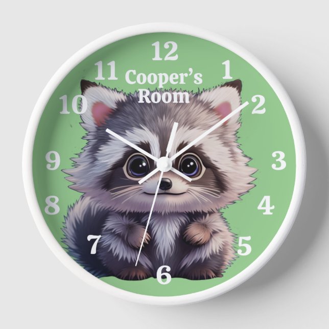 Reloj Amigos del bosque de animales de bosque de raccoon (Anverso)