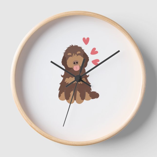 Reloj Amor Chocolate Phantom Cockapoo Cavapoo Perro (Anverso)
