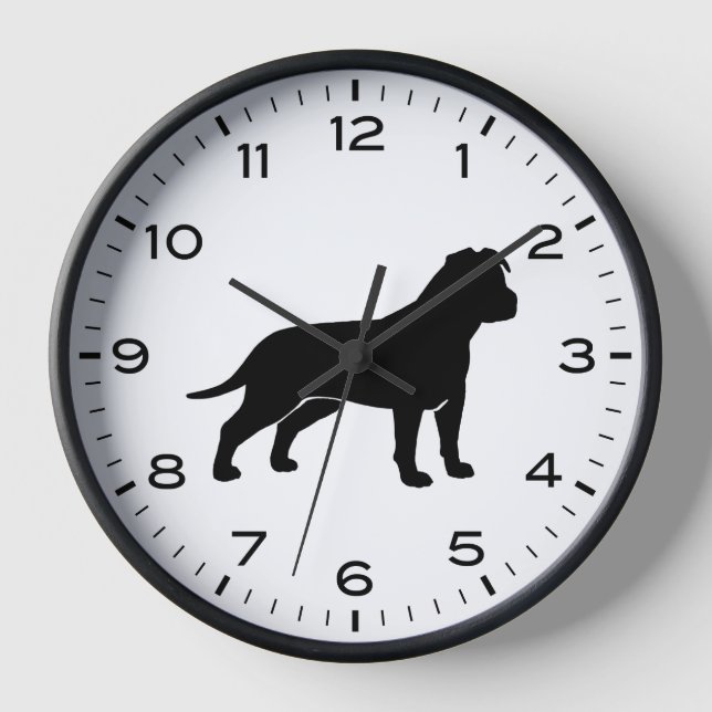 Reloj AmStaff American Staffordshire Terrier Silhouette (Anverso)