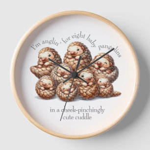 Reloj Anglin Adorable para 8 Pangolines Cuddling
