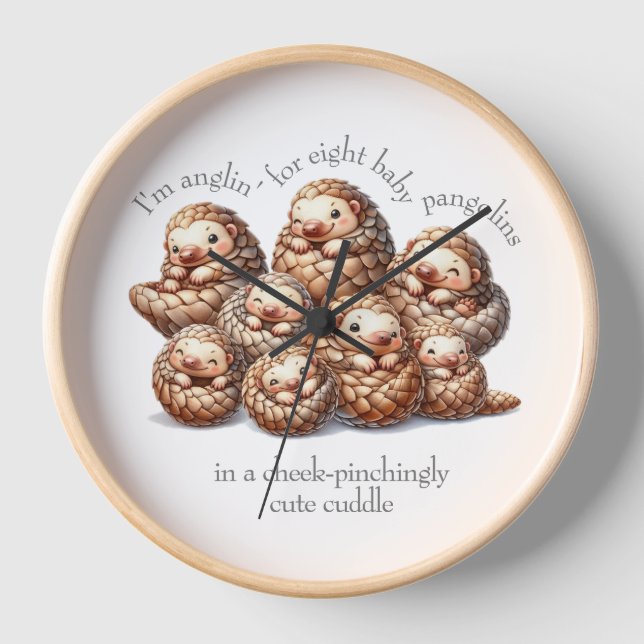 Reloj Anglin Adorable para 8 Pangolines Cuddling (Anverso)
