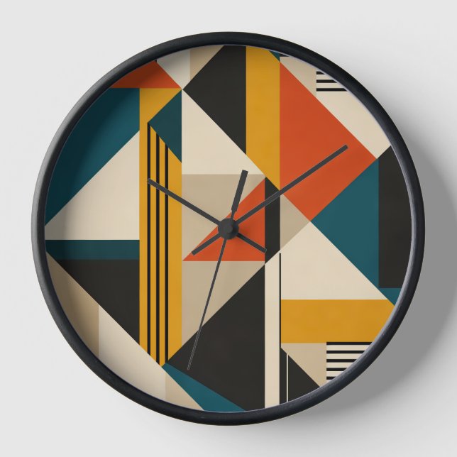 Reloj Angular Teal Orange Geometric Modernist Abstract (Anverso)