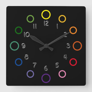Reloj - Anillos de color sobre negro