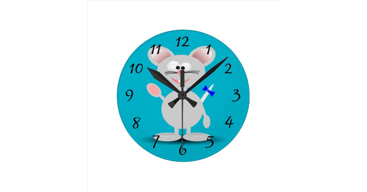 Reloj animado lindo del ratón | Zazzle.es