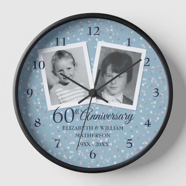 Reloj Aniversario de bodas de diamante 60 2 Foto (Anverso)