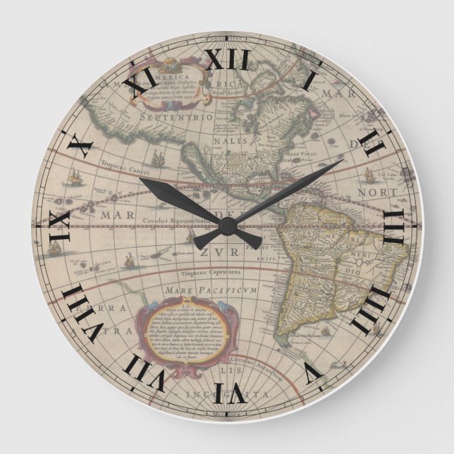 Reloj antiguo del mapa del mundo (Anverso)