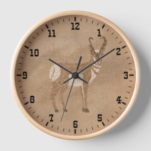 Reloj Antílope de Pronghorn de pie del Suroeste enmarcad