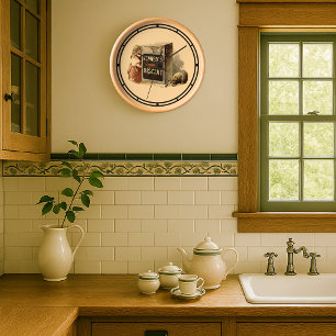 Reloj Anuncio de Gato y Biscuit Chica de la época victor