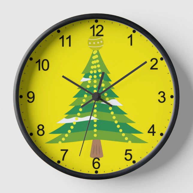 Reloj Árbol de invierno navidades con luces-15044 (Anverso)