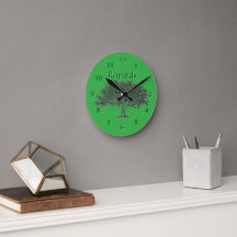 Reloj - Árbol familiar en verde