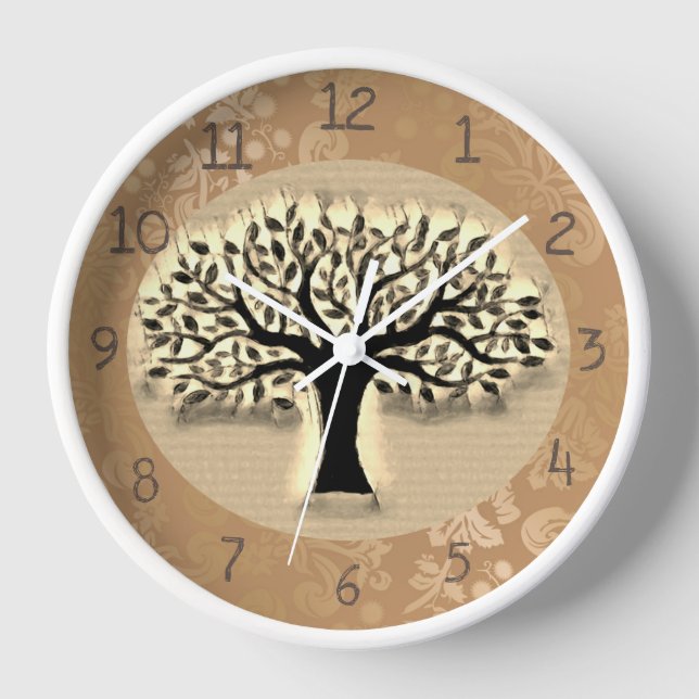 Reloj Árbol parado frente a un paisaje (Anverso)