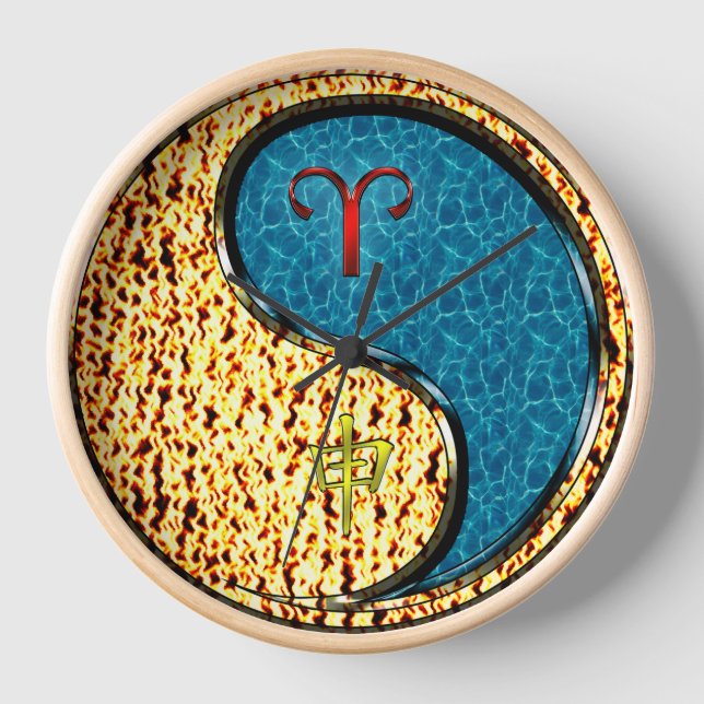 Reloj Aries y Mono de Agua (Anverso)