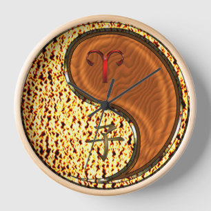 Reloj Aries y Rata de Madera