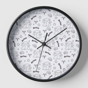 Reloj Aries Zodiac Elegance - Line Art Bunny & Ram