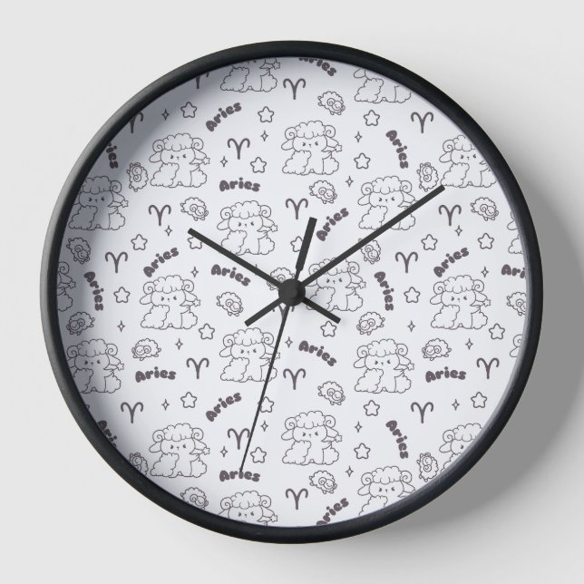 Reloj Aries Zodiac Elegance - Line Art Bunny & Ram (Anverso)