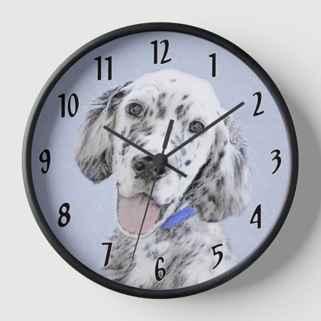 Reloj Arreglo de inglés azul Belton Pintura de perro (Anverso)