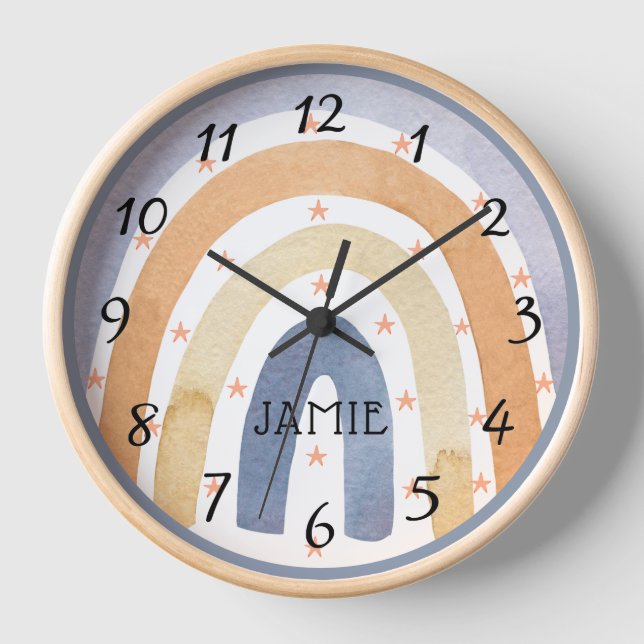 Reloj Arroyos de agua y estrellas personalizados (Anverso)