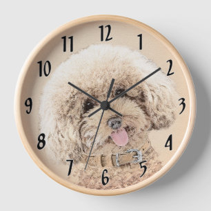 Reloj Arroz de juguete en miniatura de perro crema marró