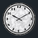 Reloj Art Deco Blanco y Negro<br><div class="desc">Reloj de estilo Art Déco con motivos de mármol falso en blanco y negro</div>