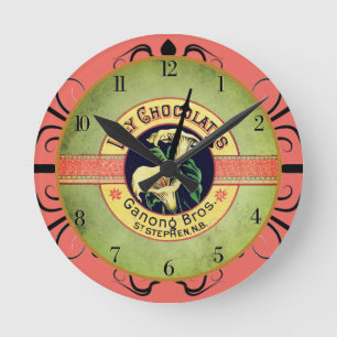 Reloj Art Nouveau de chocolate con reloj medio