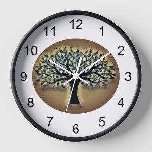 Reloj Arte abstracto de la naturaleza del árbol de la vi