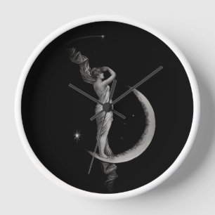 Reloj Arte Antiguo Moderno Chica Luna