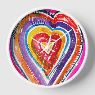 Reloj Arte boho acuarela corazón