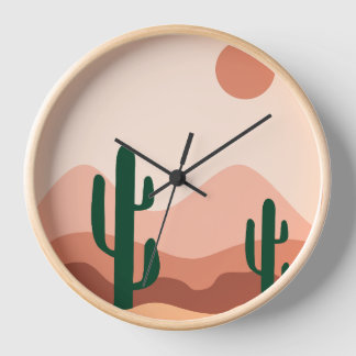 Reloj Arte de Desert cactus boho
