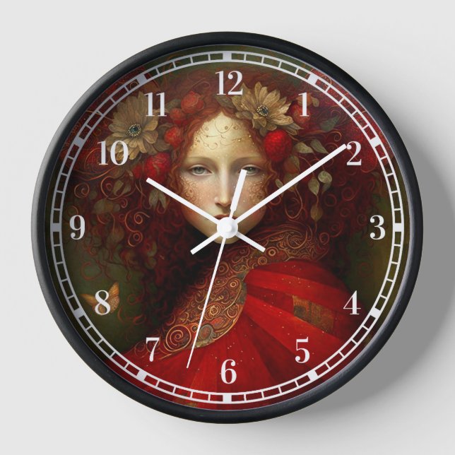 Reloj Arte de fantasía de hadas rojas (Anverso)