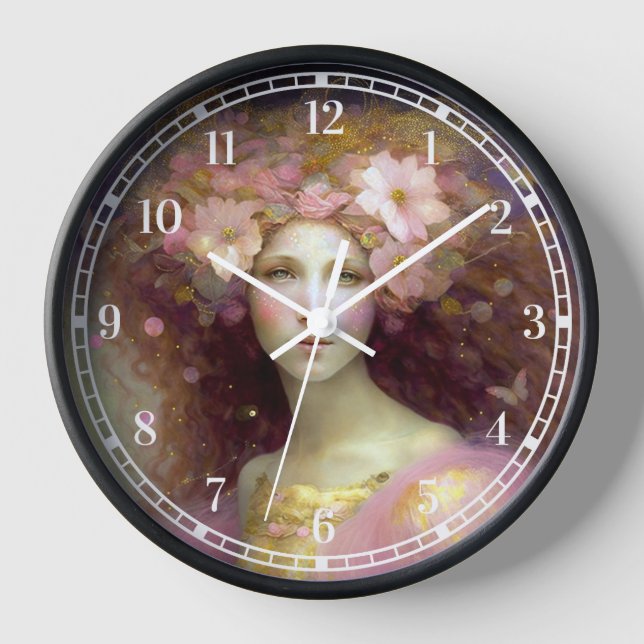 Reloj Arte de fantasía de hadas rosas (Anverso)