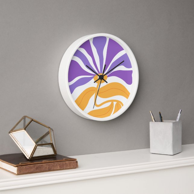 Reloj Arte de ilustración floral (Oficina)