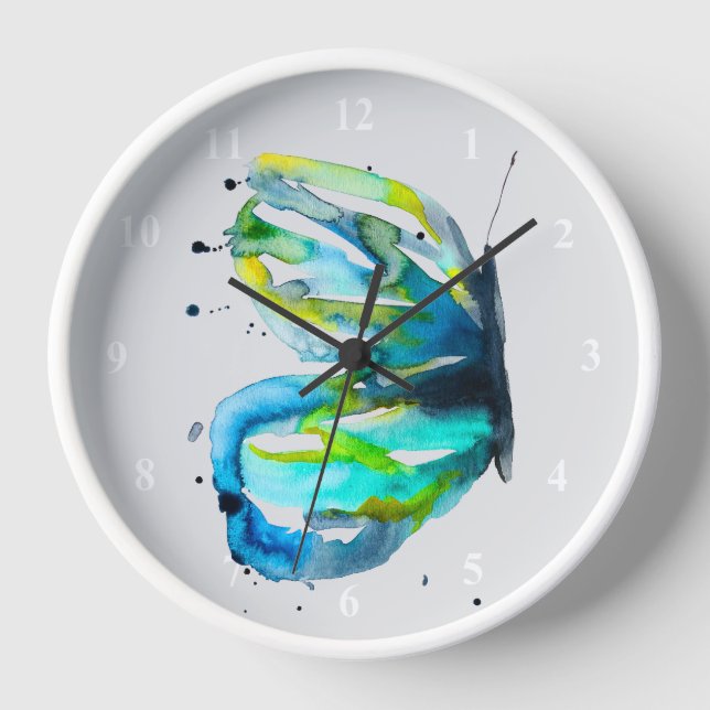 Reloj Arte de la acuarela de mariposa (Anverso)