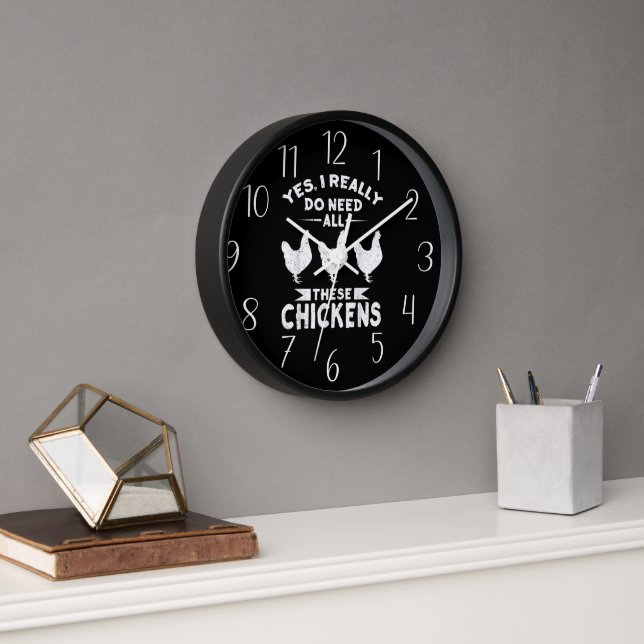Reloj arte de palabras de los amantes del pollo divertid (Oficina)