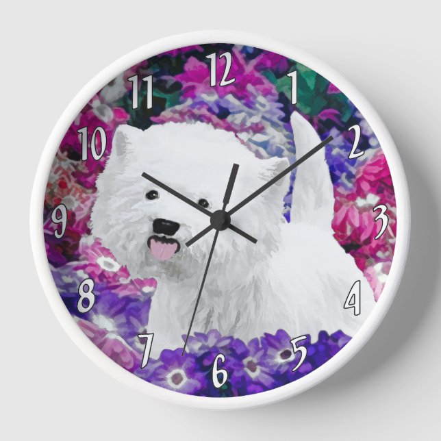 Reloj Arte de perros pintando el territorio blanco de We (Anverso)