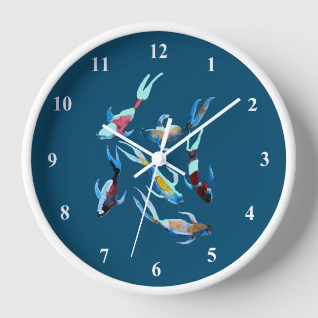 Reloj Arte de pescado acuático de Koi (Anverso)