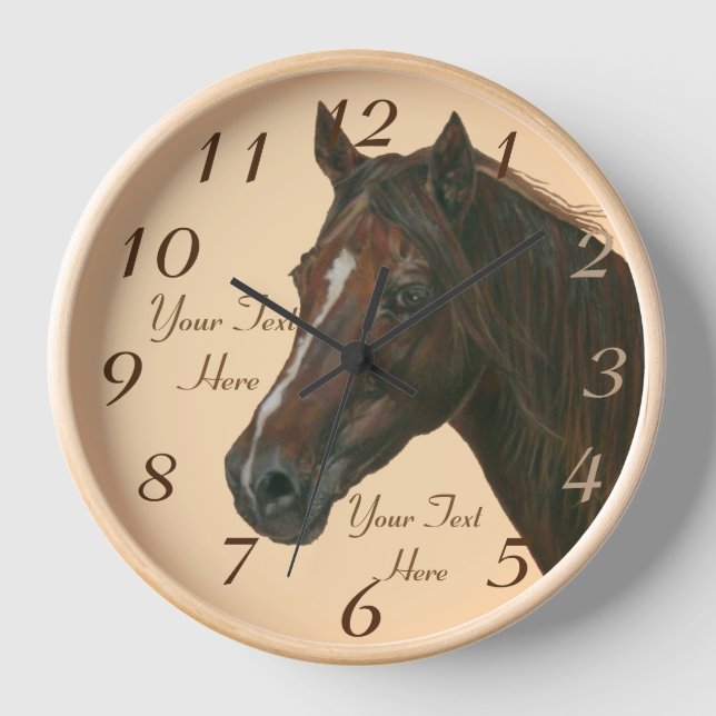 Reloj arte de retrato equino del caballo de la yegua de  (Anverso)